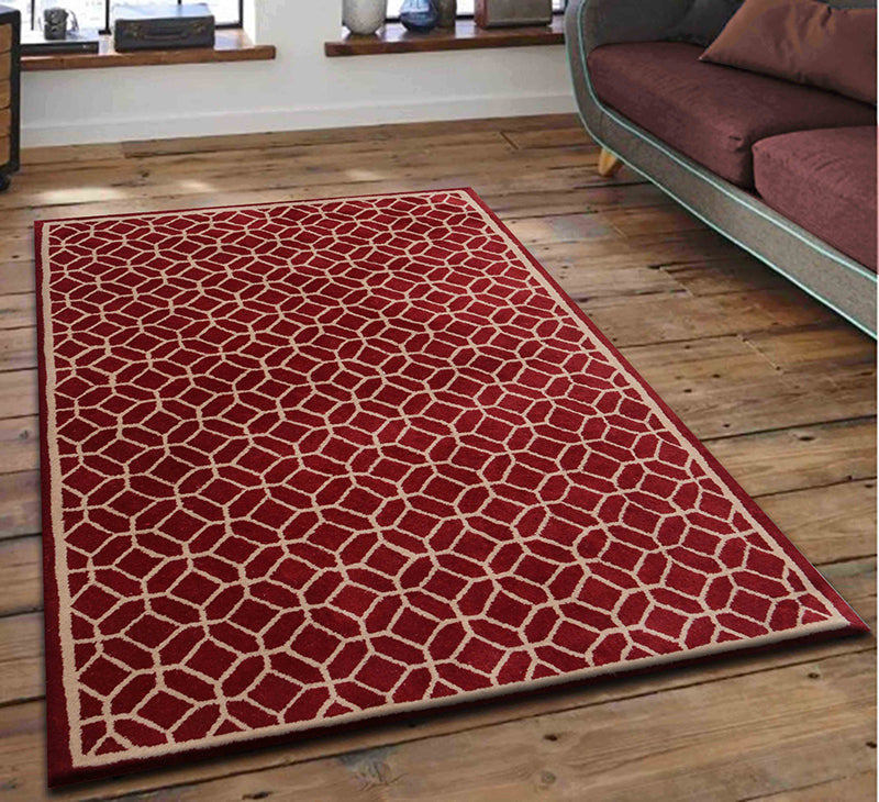 Red Hand Tufted Wool Carpet - ICHT1151