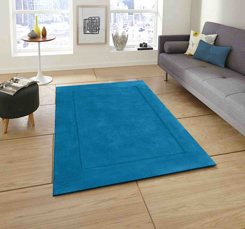 Blue Hand Tufted Wool Carpet  - ICHT1179